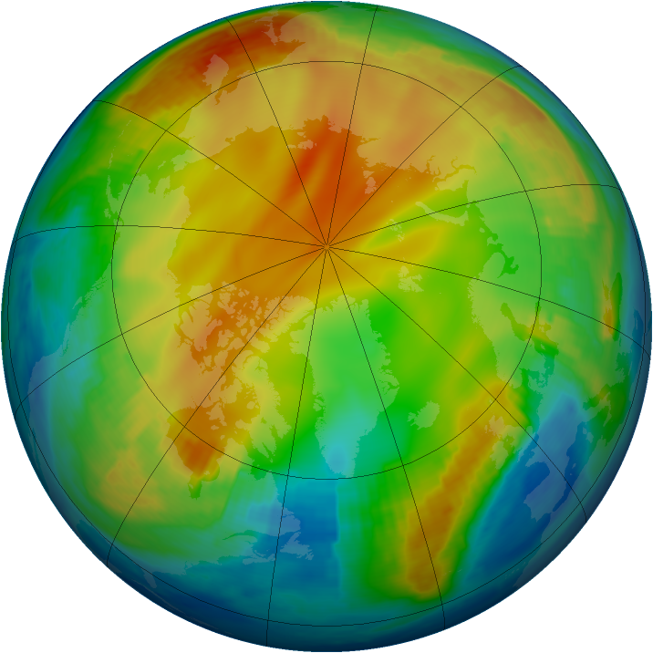 Arctic ozone map for 04 January 1999